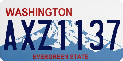 WA license plate AXZ1137