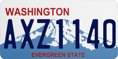 WA license plate AXZ1140