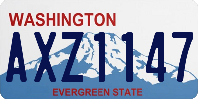 WA license plate AXZ1147