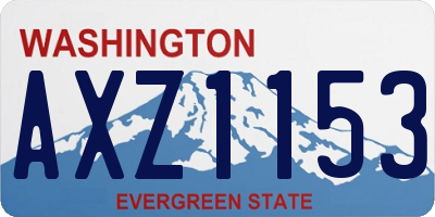 WA license plate AXZ1153