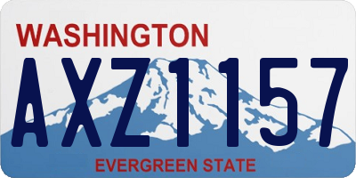 WA license plate AXZ1157
