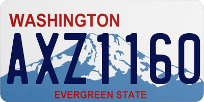 WA license plate AXZ1160
