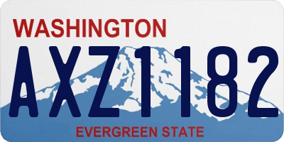 WA license plate AXZ1182