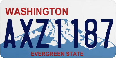 WA license plate AXZ1187