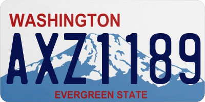 WA license plate AXZ1189
