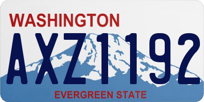 WA license plate AXZ1192