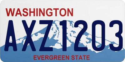 WA license plate AXZ1203