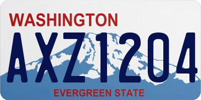 WA license plate AXZ1204