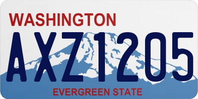WA license plate AXZ1205