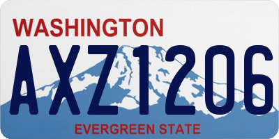 WA license plate AXZ1206