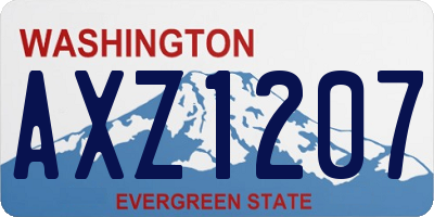 WA license plate AXZ1207