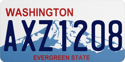 WA license plate AXZ1208