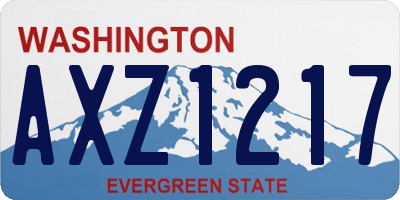 WA license plate AXZ1217