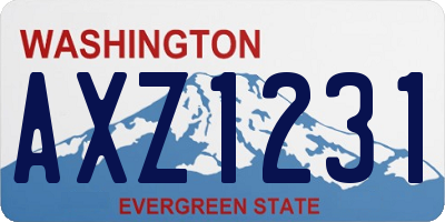 WA license plate AXZ1231