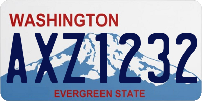 WA license plate AXZ1232