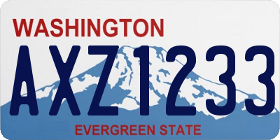 WA license plate AXZ1233