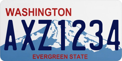 WA license plate AXZ1234
