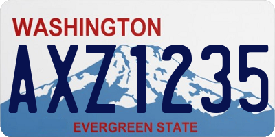 WA license plate AXZ1235