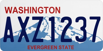 WA license plate AXZ1237