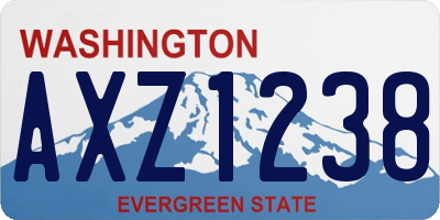 WA license plate AXZ1238