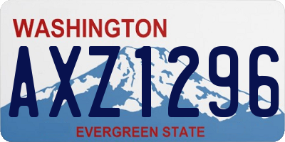 WA license plate AXZ1296