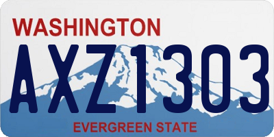 WA license plate AXZ1303