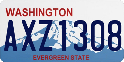 WA license plate AXZ1308