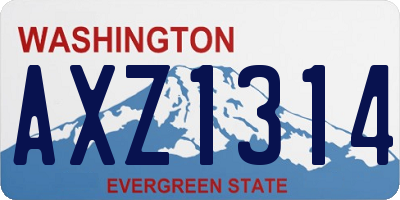 WA license plate AXZ1314