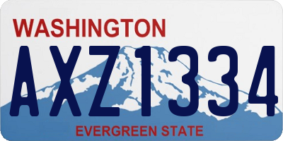 WA license plate AXZ1334