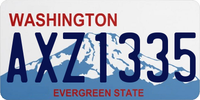 WA license plate AXZ1335