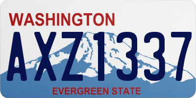 WA license plate AXZ1337