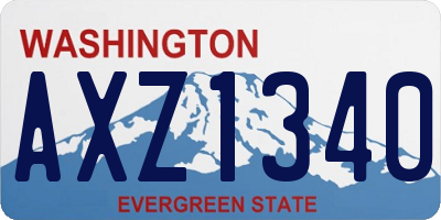 WA license plate AXZ1340