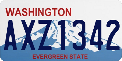 WA license plate AXZ1342