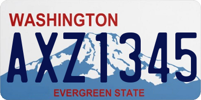 WA license plate AXZ1345
