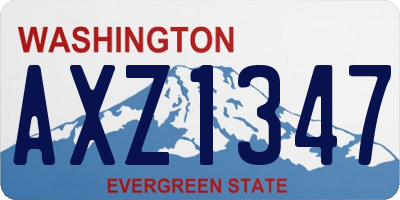 WA license plate AXZ1347