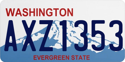 WA license plate AXZ1353