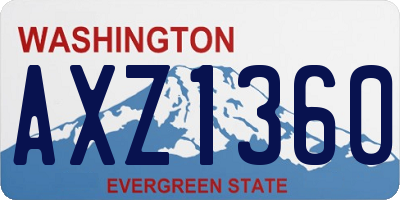WA license plate AXZ1360
