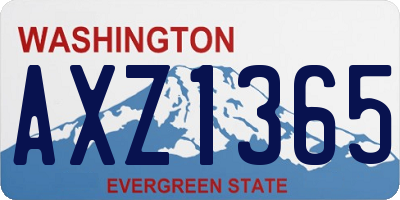 WA license plate AXZ1365