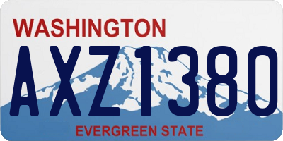 WA license plate AXZ1380