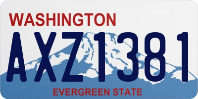 WA license plate AXZ1381