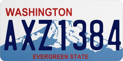 WA license plate AXZ1384