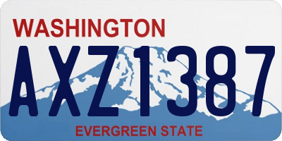 WA license plate AXZ1387