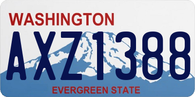WA license plate AXZ1388