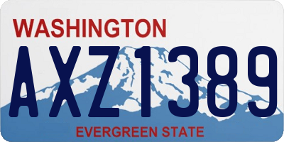 WA license plate AXZ1389