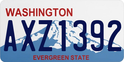 WA license plate AXZ1392