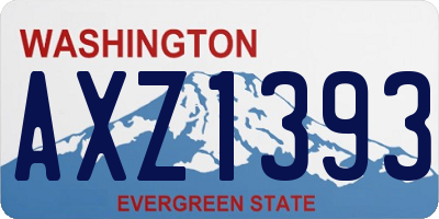 WA license plate AXZ1393