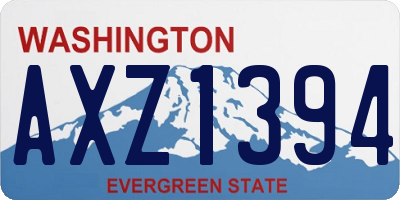 WA license plate AXZ1394