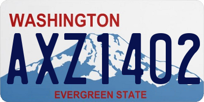 WA license plate AXZ1402