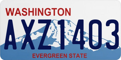 WA license plate AXZ1403
