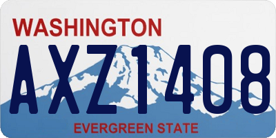WA license plate AXZ1408